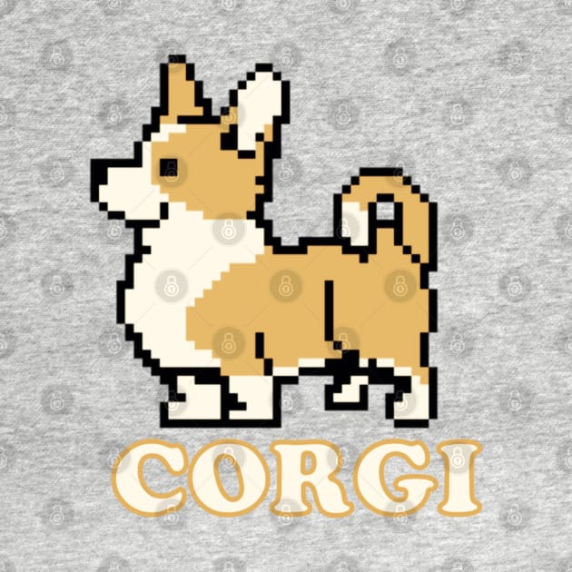 Perfectly Pixel Art Corgi Puppy Dog for Corgi Lovers by Contentarama